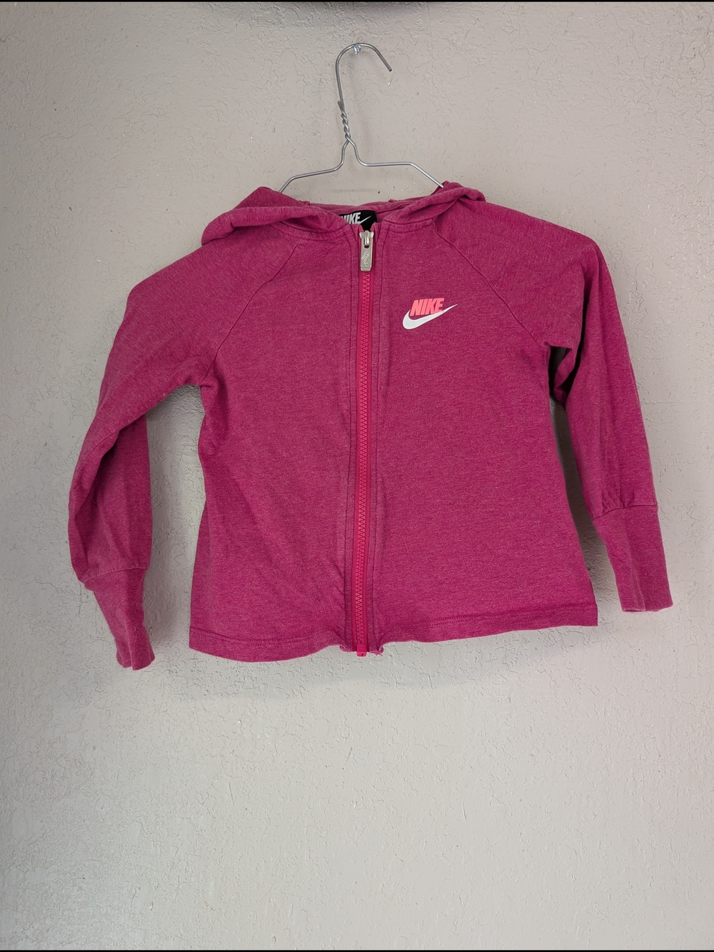 Nike Kids' Pink Full-Zip Hoodie S Lightweight Hooded Play Sports Athleisure